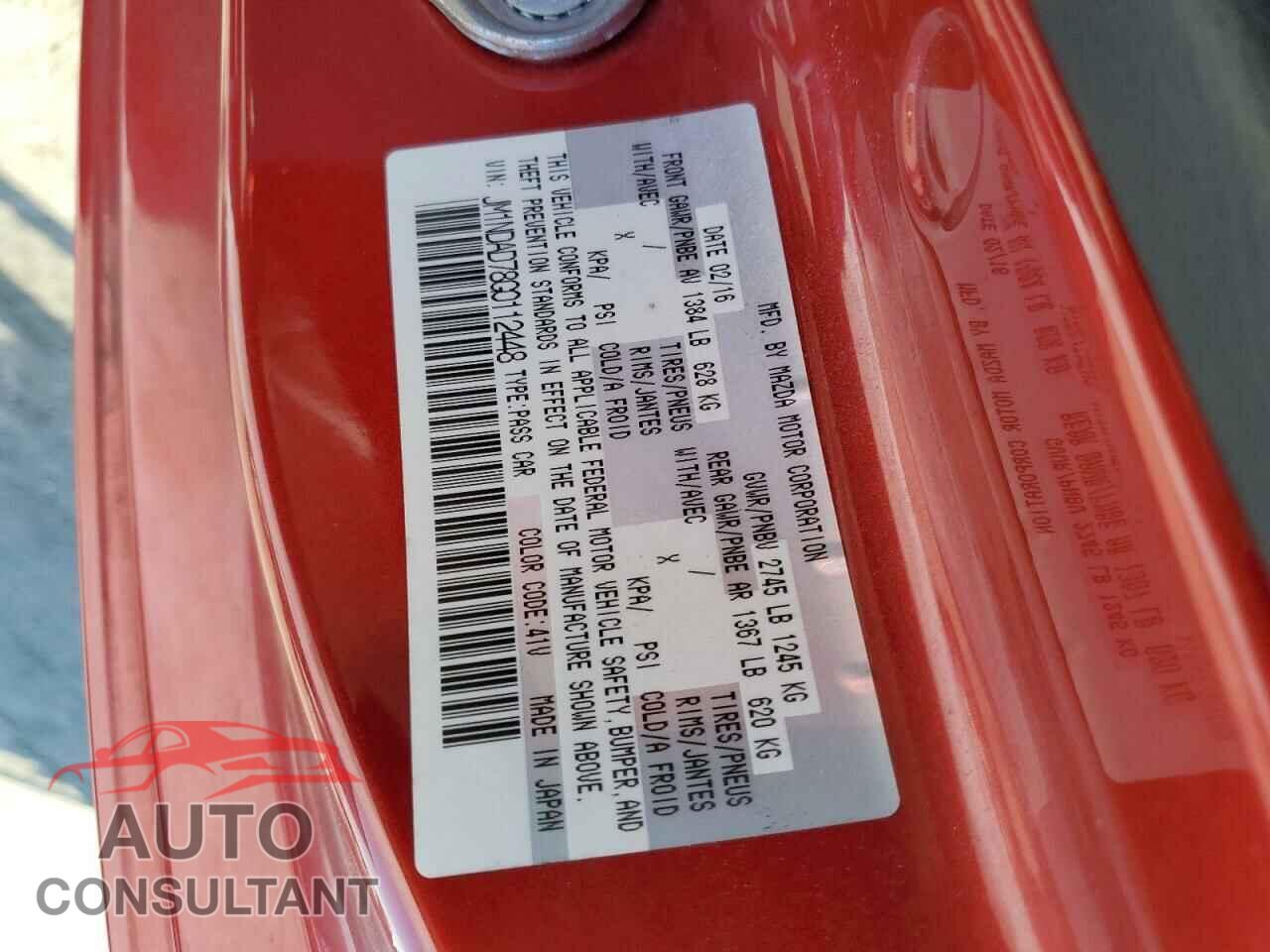 MAZDA MX5 2016 - JM1NDAD78G0112448