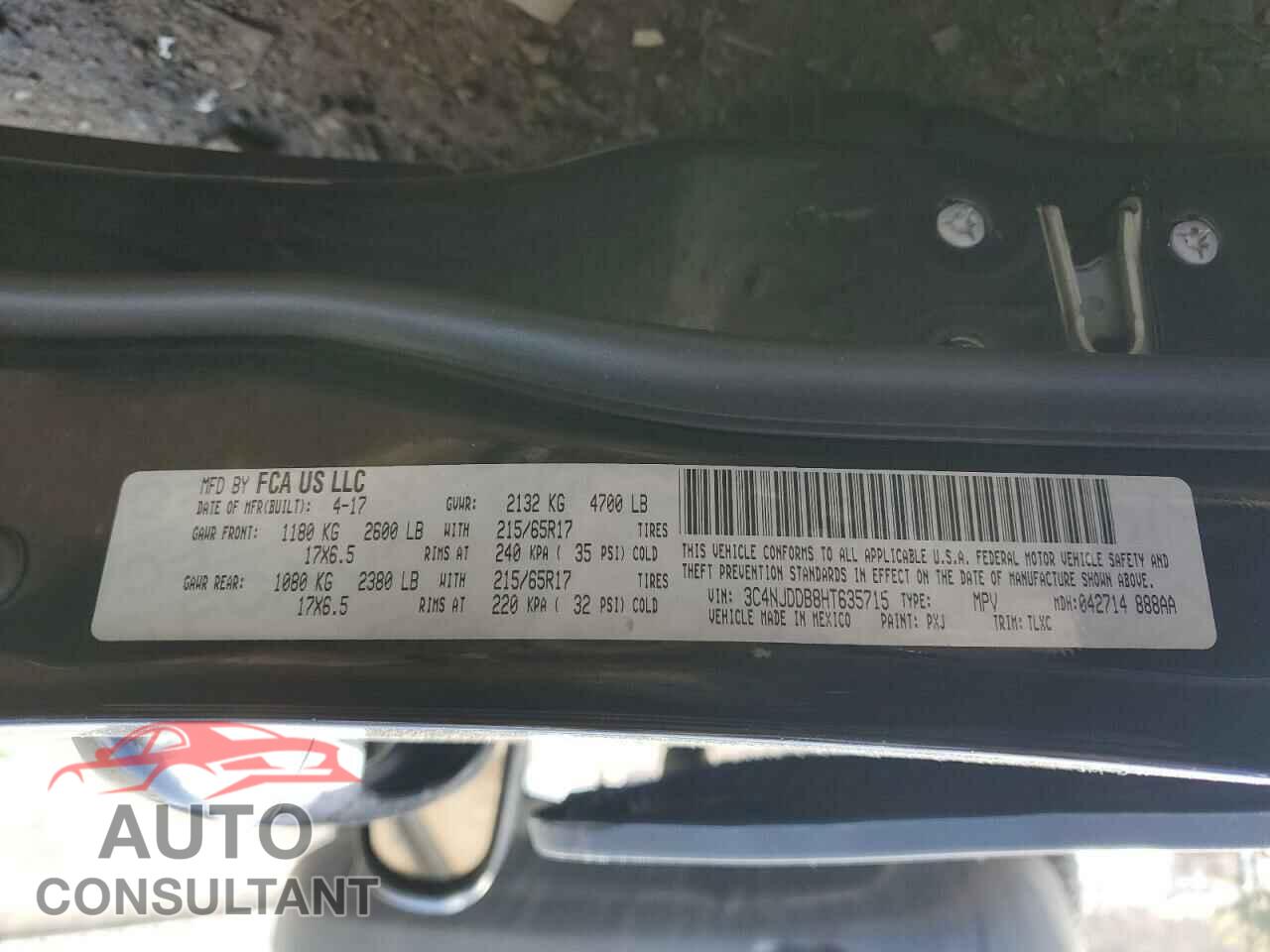 JEEP COMPASS 2017 - 3C4NJDDB8HT635715