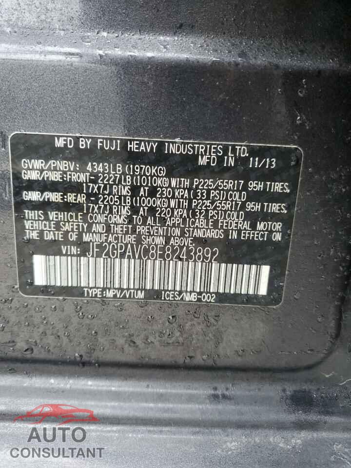 SUBARU XV 2014 - JF2GPAVC8E8243892
