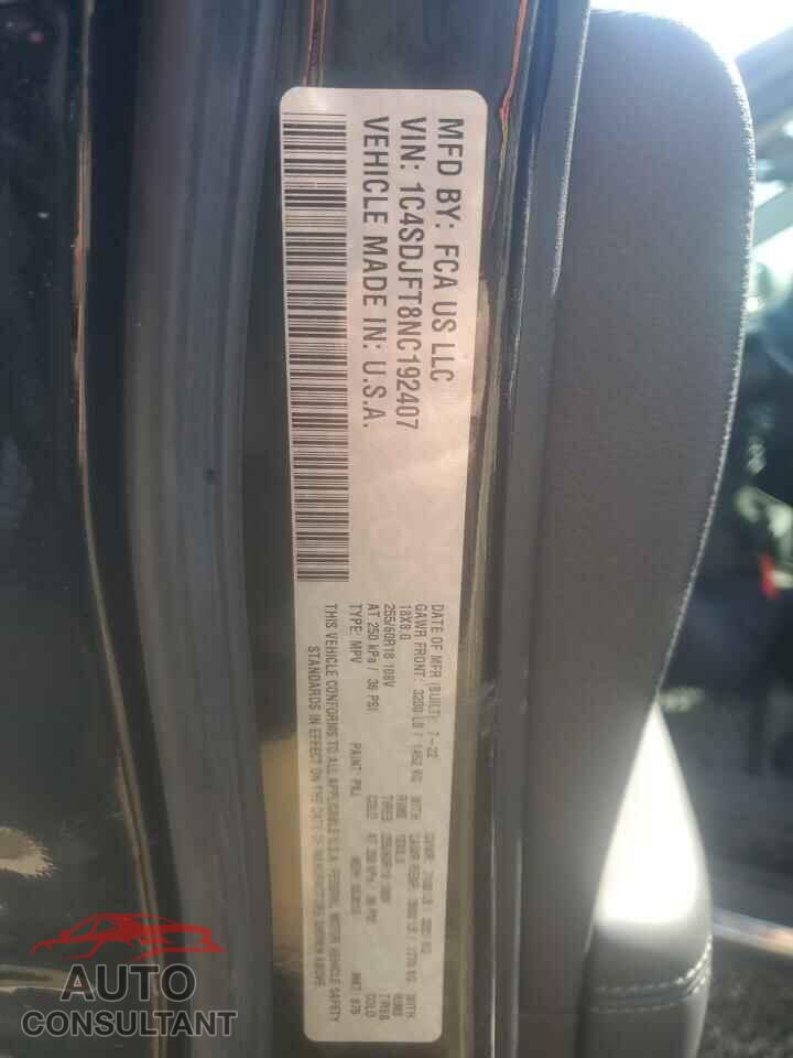 DODGE DURANGO 2022 - 1C4SDJFT8NC192407