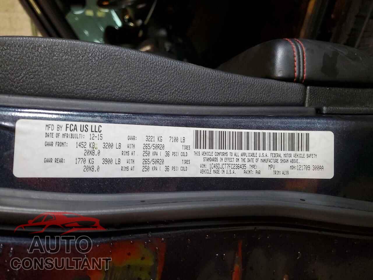 DODGE DURANGO 2015 - 1C4SDJCT7FC236435
