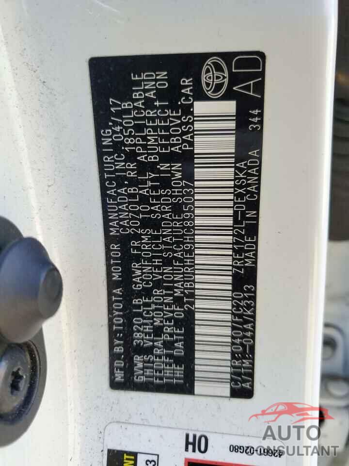 TOYOTA COROLLA 2017 - 2T1BURHE9HC895037