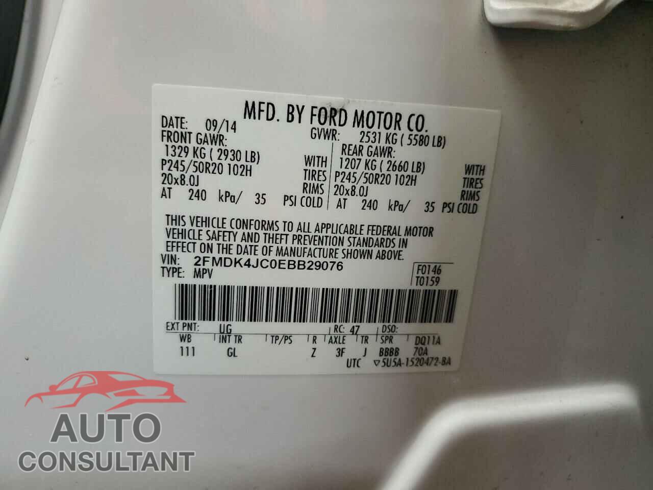 FORD EDGE 2014 - 2FMDK4JC0EBB29076