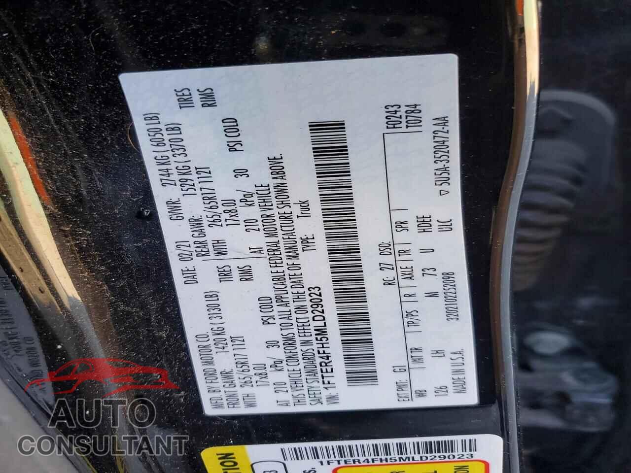 FORD RANGER 2021 - 1FTER4FH5MLD29023