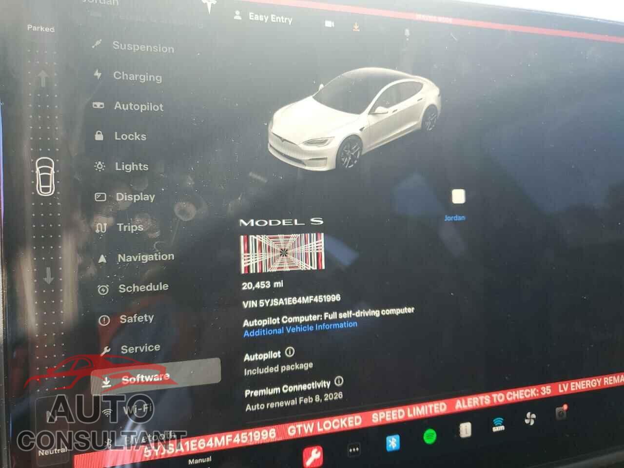 TESLA MODEL S 2021 - 5YJSA1E64MF451996