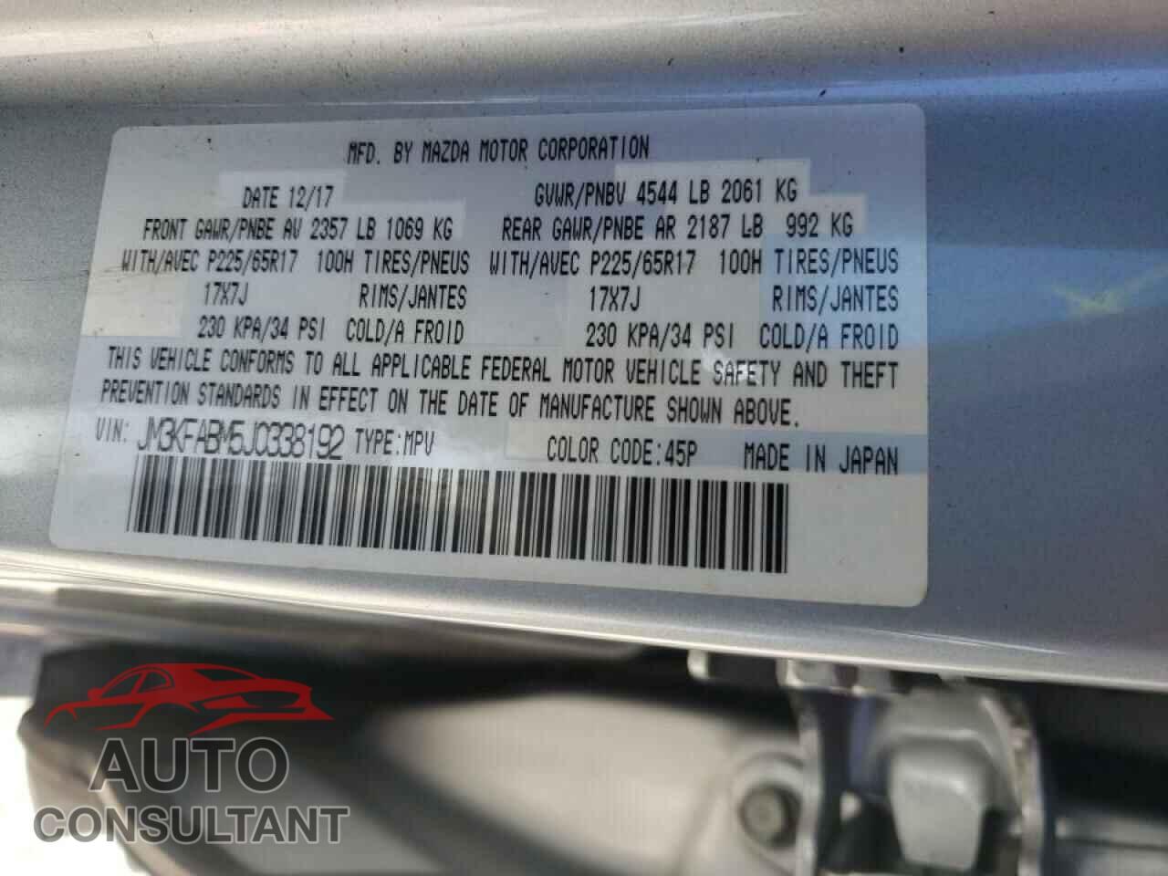 MAZDA CX-5 2018 - JM3KFABM5J0338192