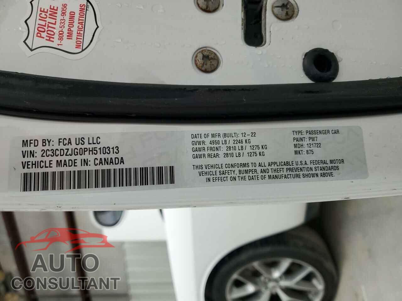 DODGE CHALLENGER 2023 - 2C3CDZJG0PH510313