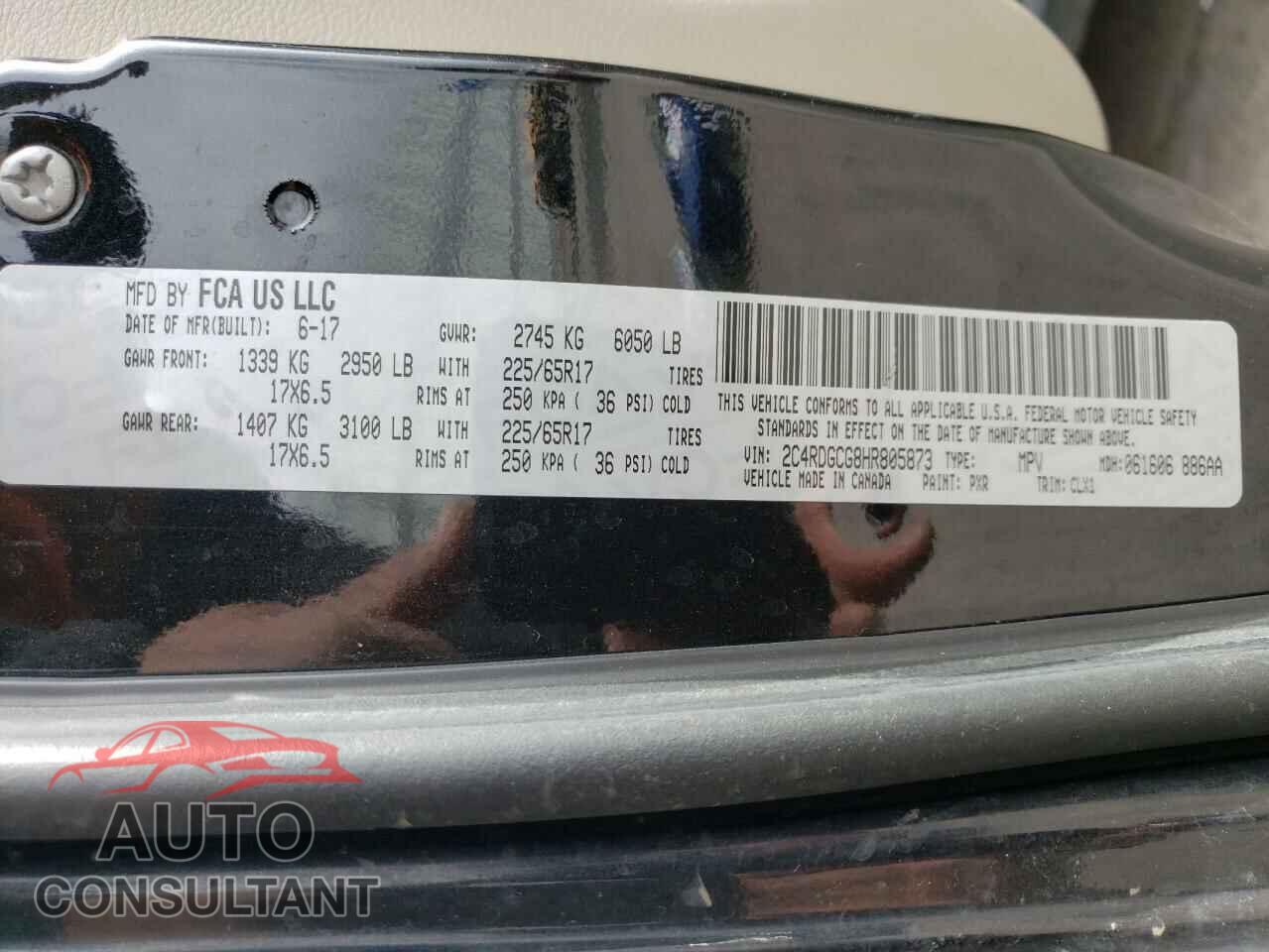 DODGE CARAVAN 2017 - 2C4RDGCG8HR805873