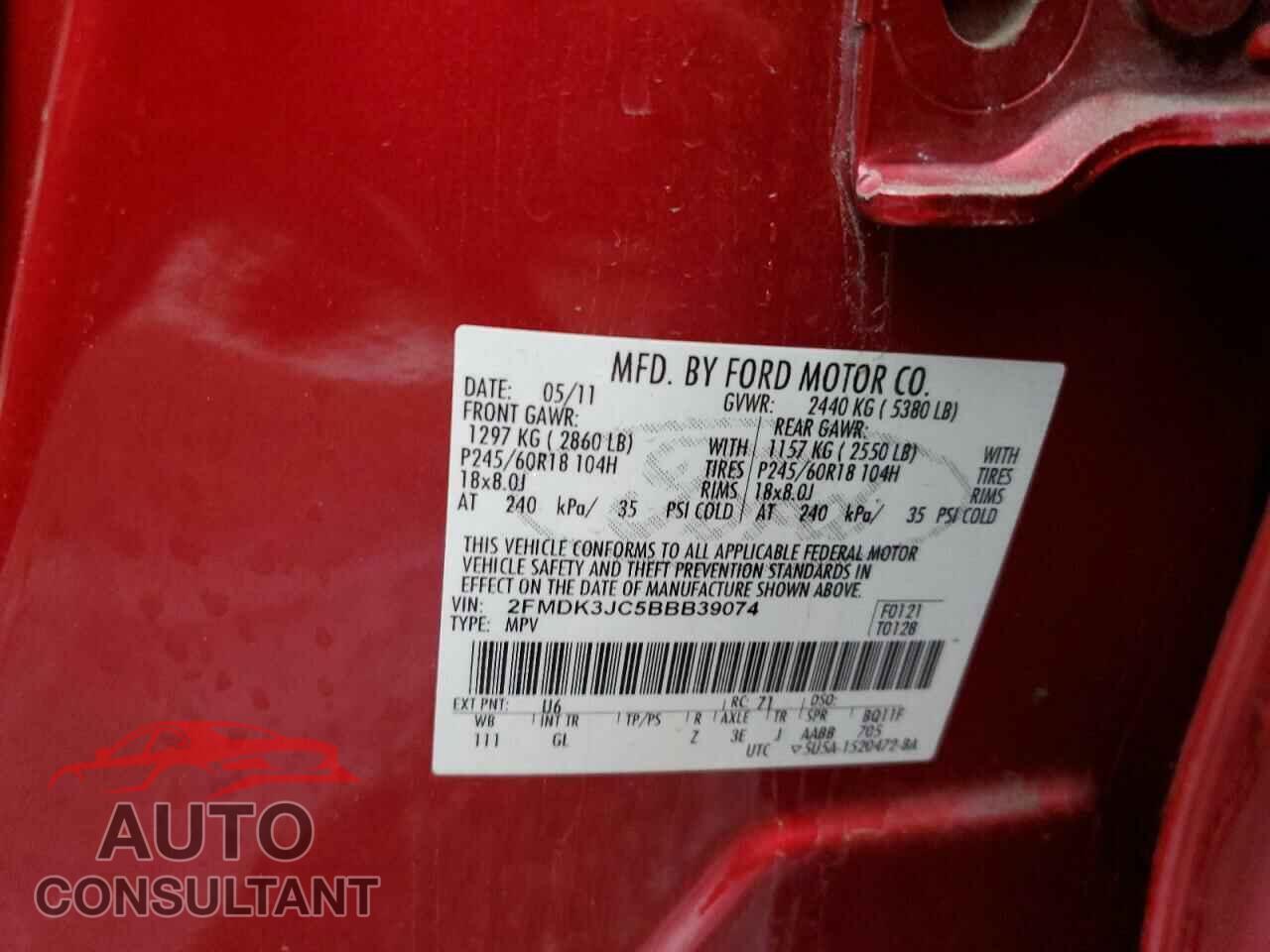 FORD EDGE 2011 - 2FMDK3JC5BBB39074