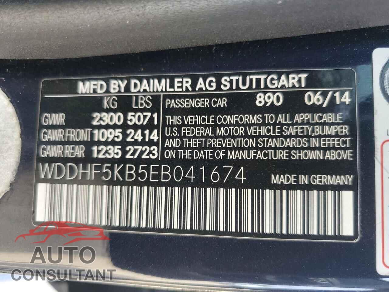 MERCEDES-BENZ E-CLASS 2014 - WDDHF5KB5EB041674
