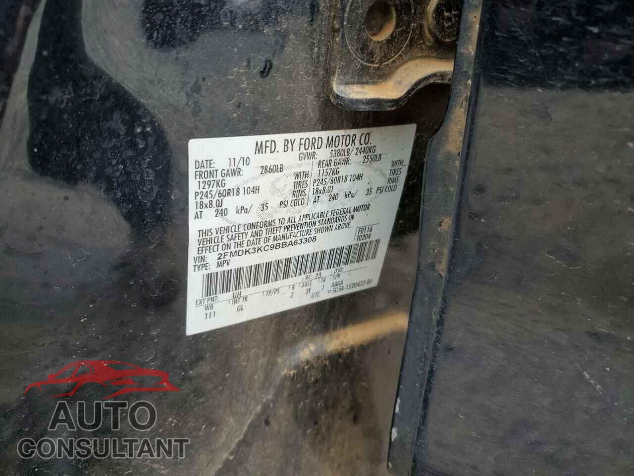 FORD EDGE 2011 - 2FMDK3KC9BBA63308