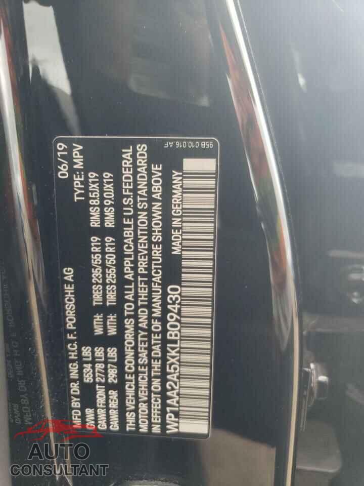 PORSCHE MACAN 2019 - WP1AA2A5XKLB09430