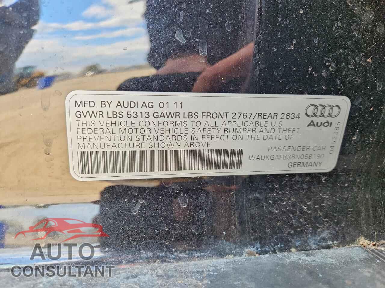 AUDI A6 2011 - WAUKGAFB3BN058190