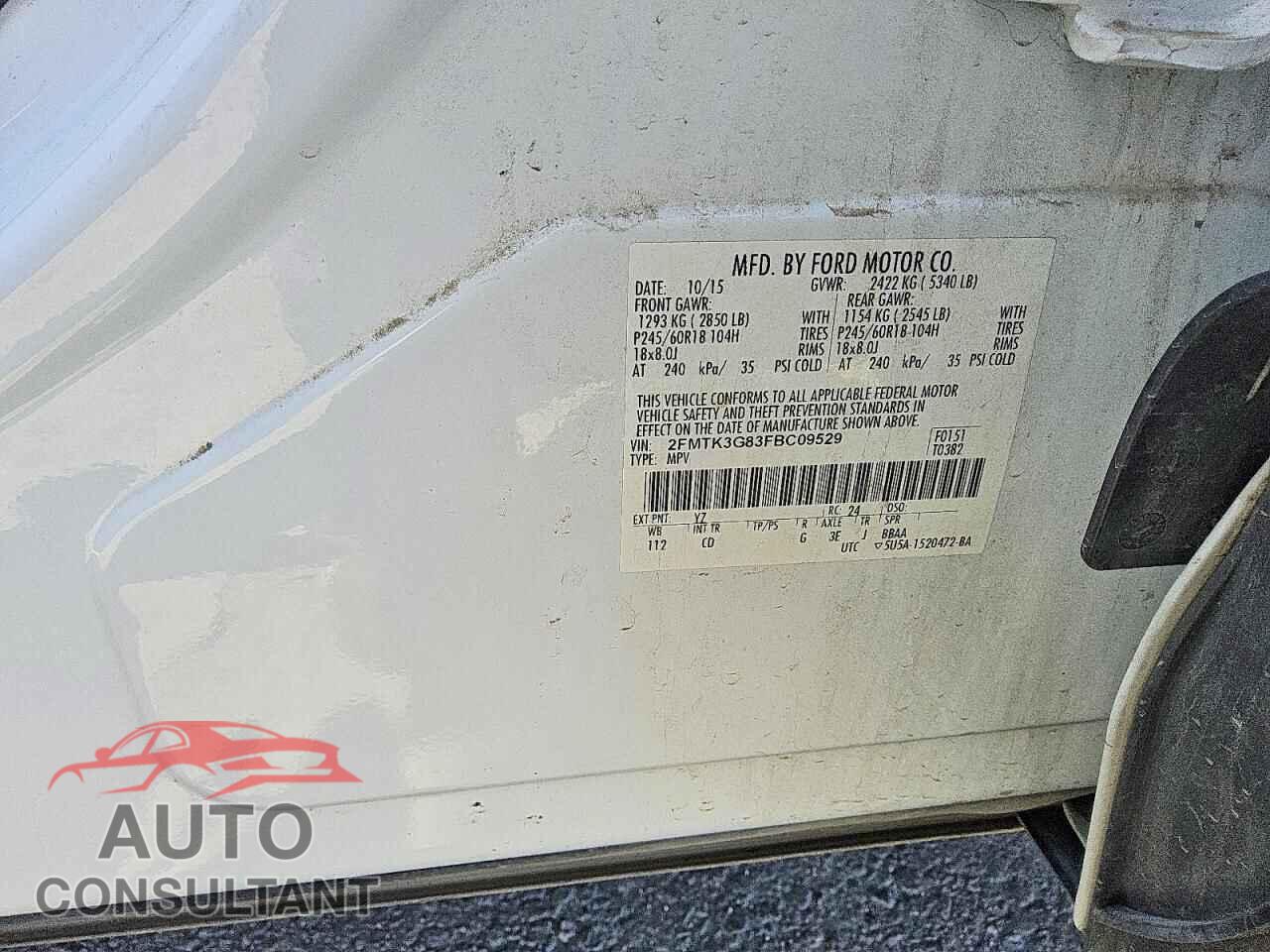 FORD EDGE 2015 - 2FMTK3G83FBC09529