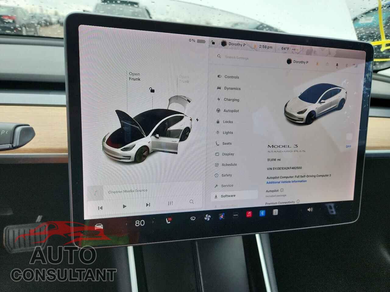TESLA MODEL 3 2019 - 5YJ3E1EA2KF482500