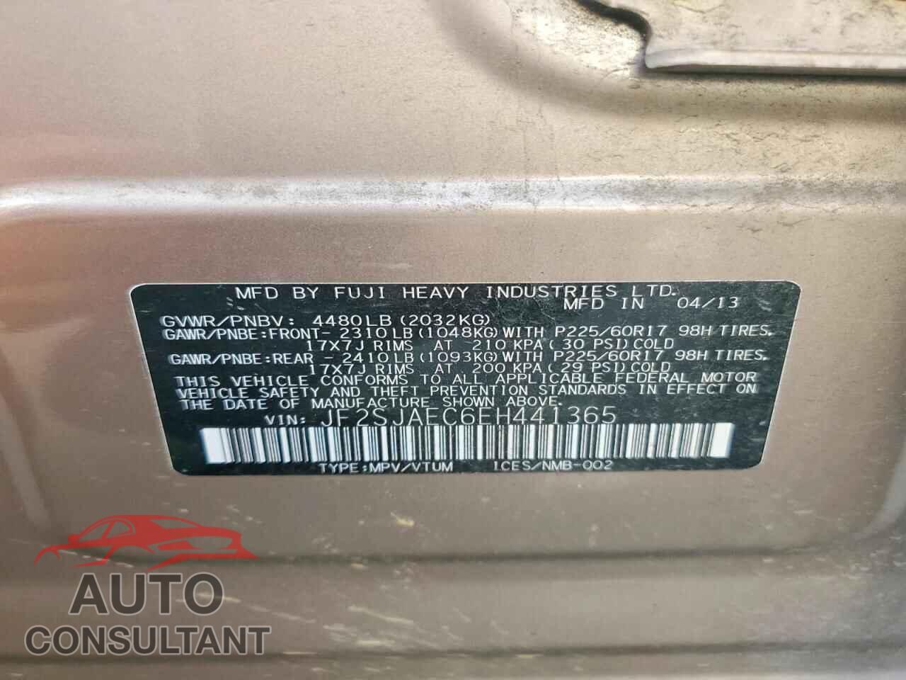SUBARU FORESTER 2014 - JF2SJAEC6EH441365