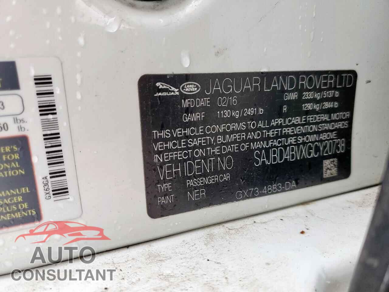 JAGUAR XF 2016 - SAJBD4BVXGCY20738
