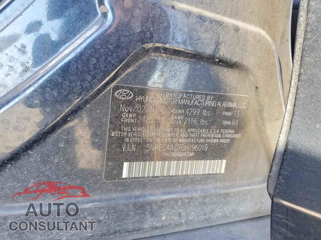 HYUNDAI SONATA 2011 - 5NPEC4AC7BH196019
