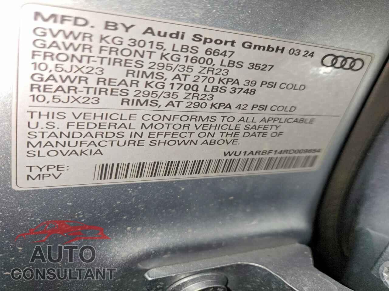 AUDI RS 2024 - WU1ARBF14RD009654