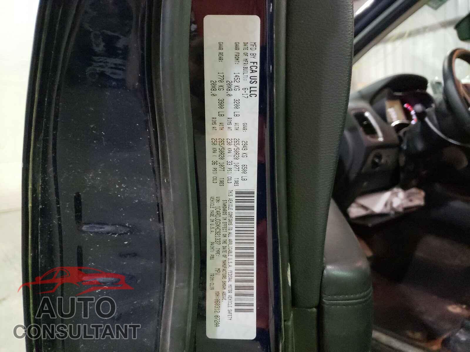 DODGE DURANGO 2017 - 1C4RDJDGXHC921337