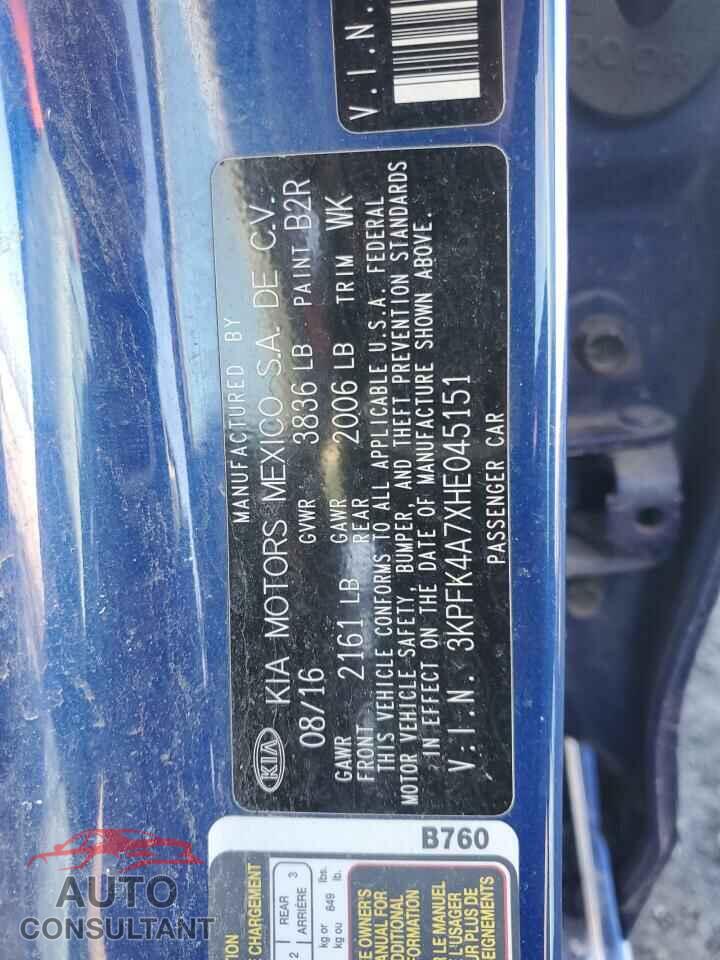 KIA FORTE 2017 - 3KPFK4A7XHE045151