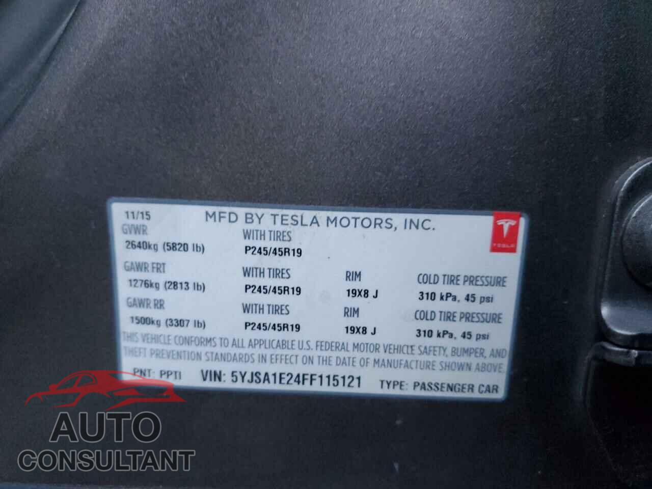 TESLA MODEL S 2015 - 5YJSA1E24FF115121