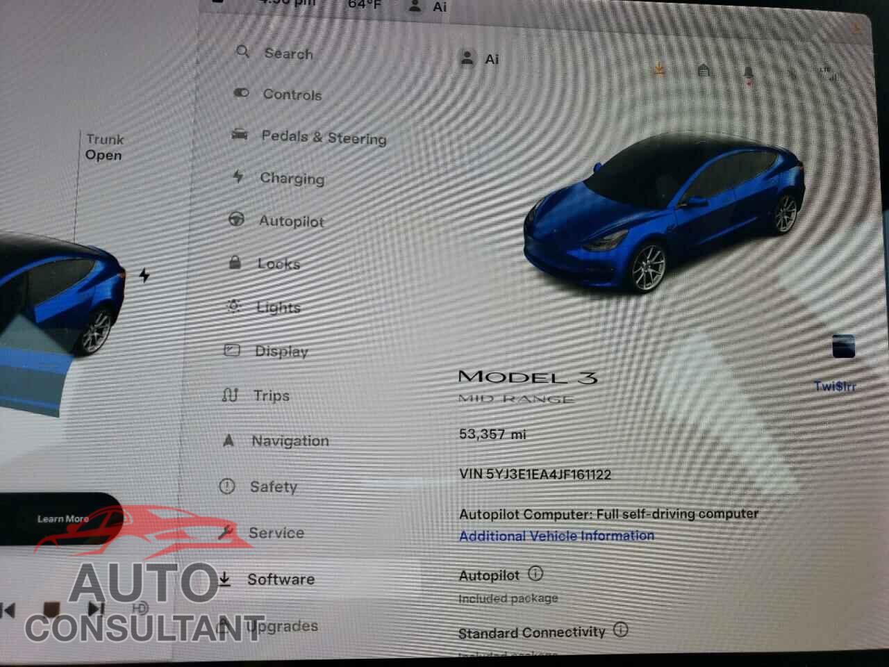 TESLA MODEL 3 2018 - 5YJ3E1EA4JF161122