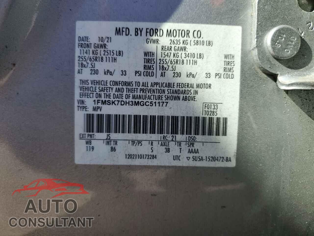 FORD EXPLORER 2021 - 1FMSK7DH3MGC51177