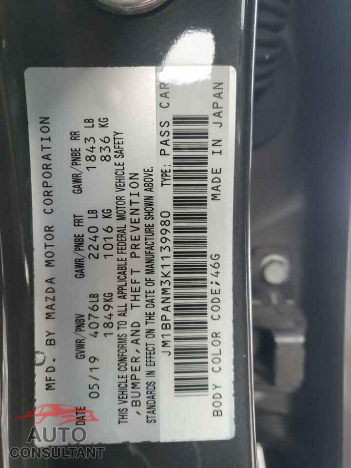 MAZDA 3 2019 - JM1BPANM3K1139980