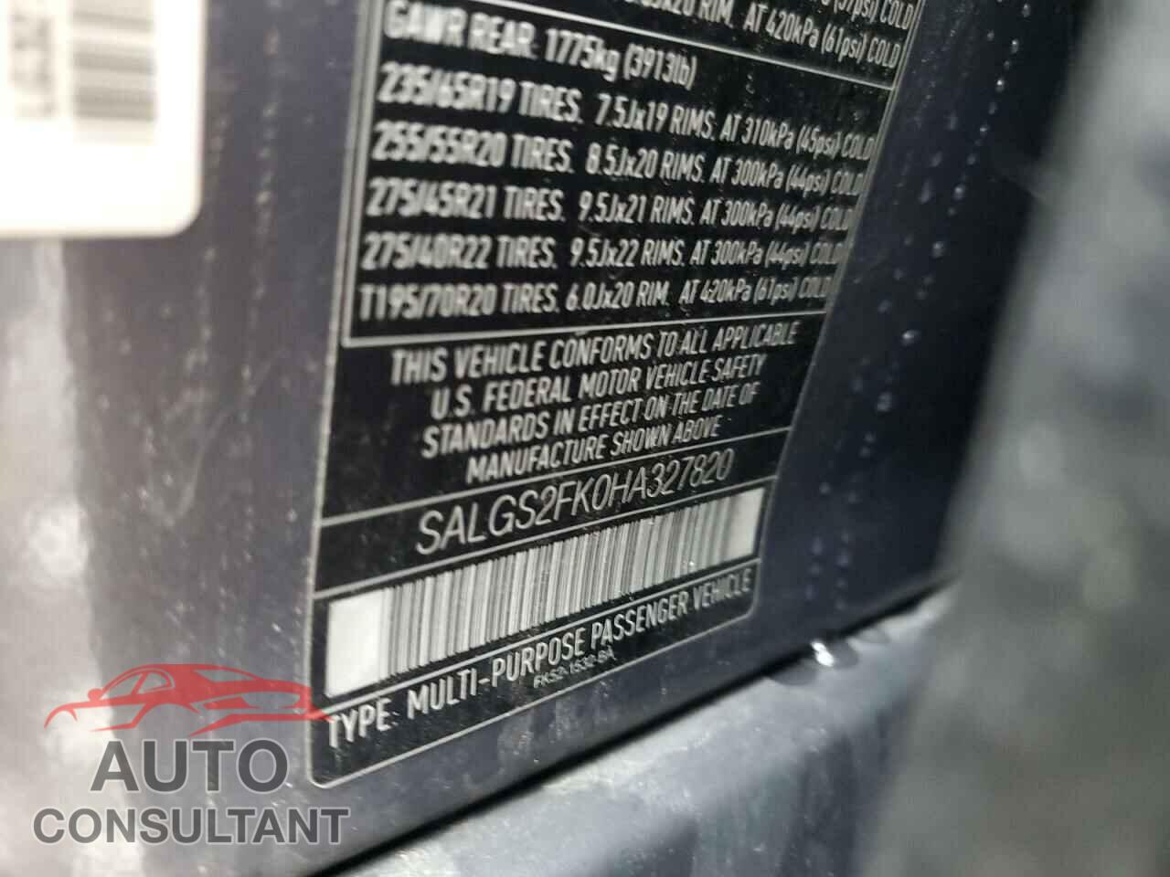 LAND ROVER RANGEROVER 2017 - SALGS2FK0HA327820