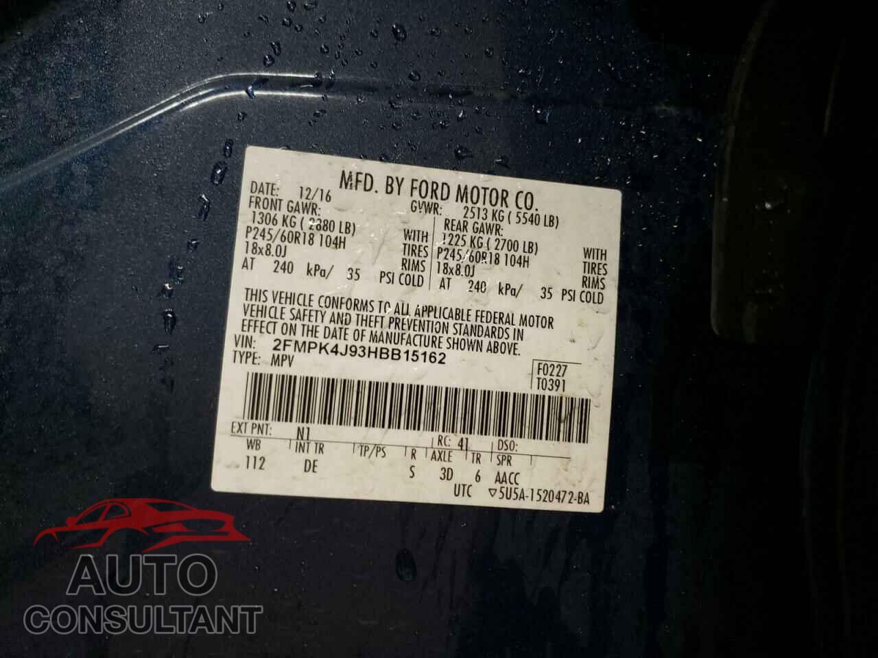 FORD EDGE 2017 - 2FMPK4J93HBB15162