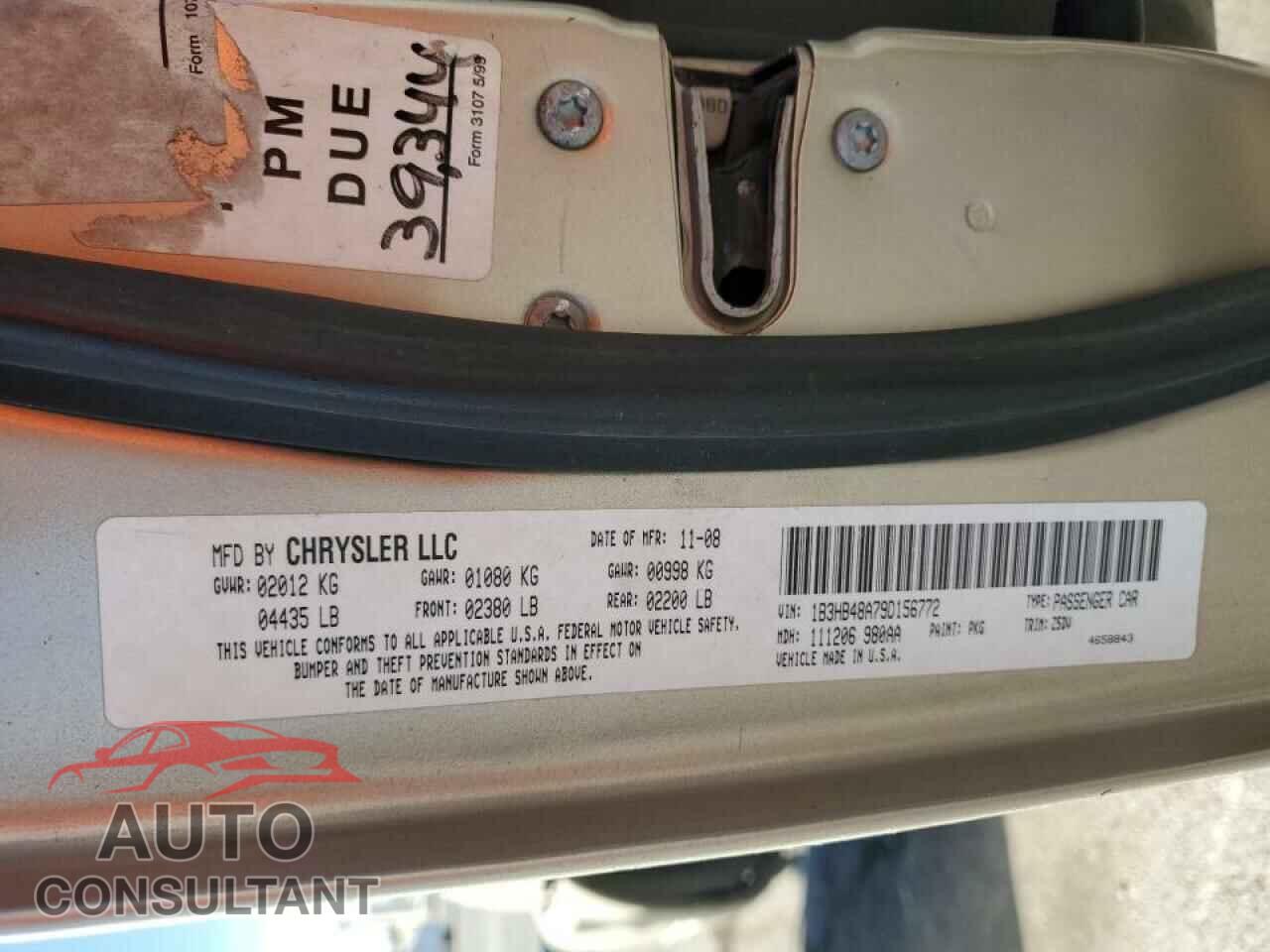 DODGE CALIBER 2009 - 1B3HB48A79D156772