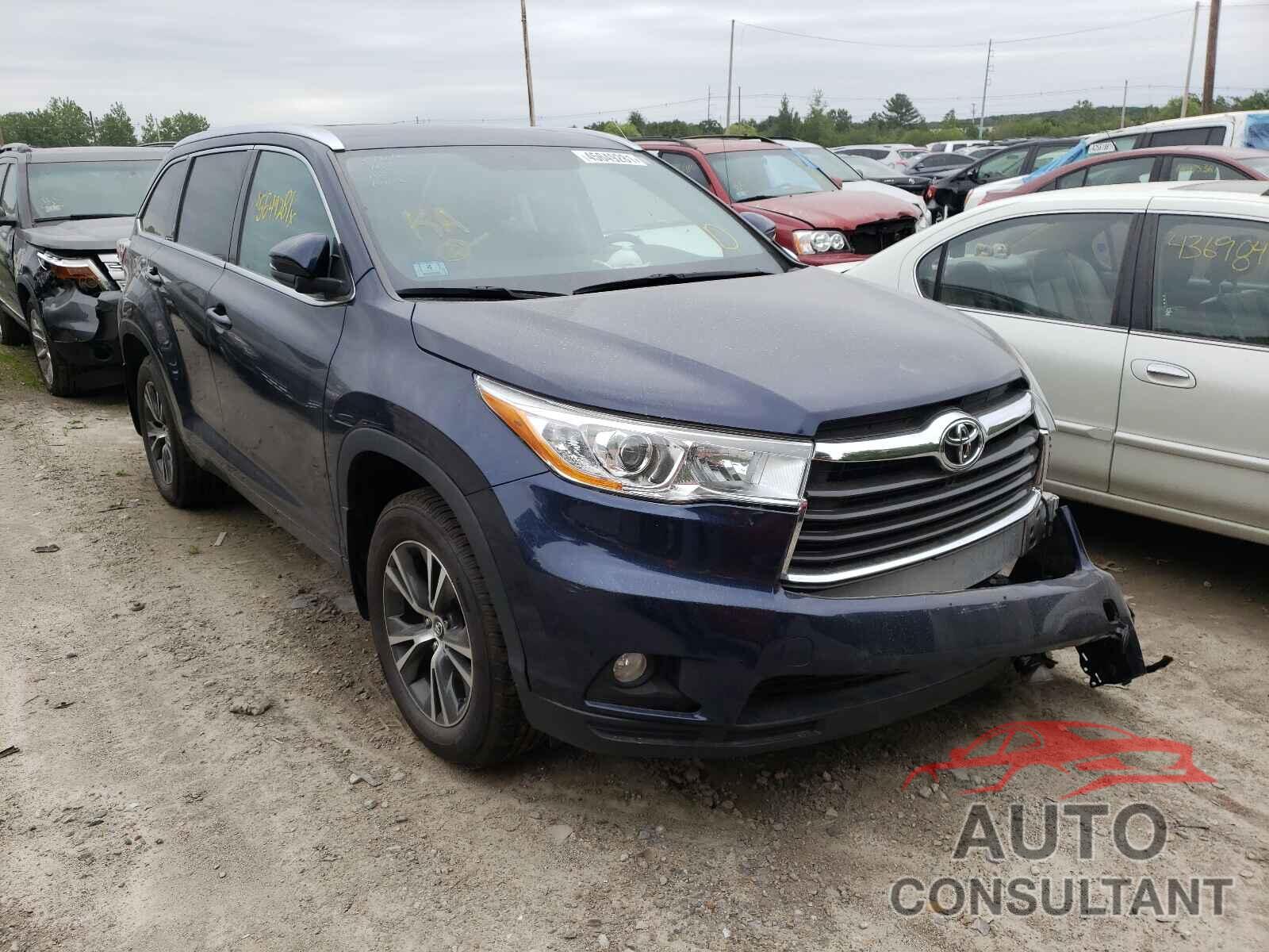 TOYOTA HIGHLANDER 2016 - 5TDJKRFH1GS344489