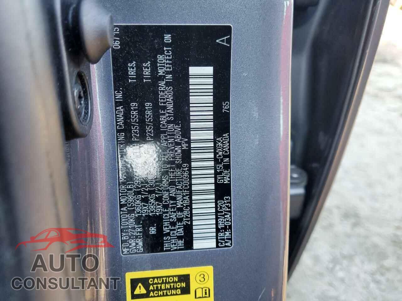 LEXUS RX450 2015 - 2T2BC1BA1FC009649