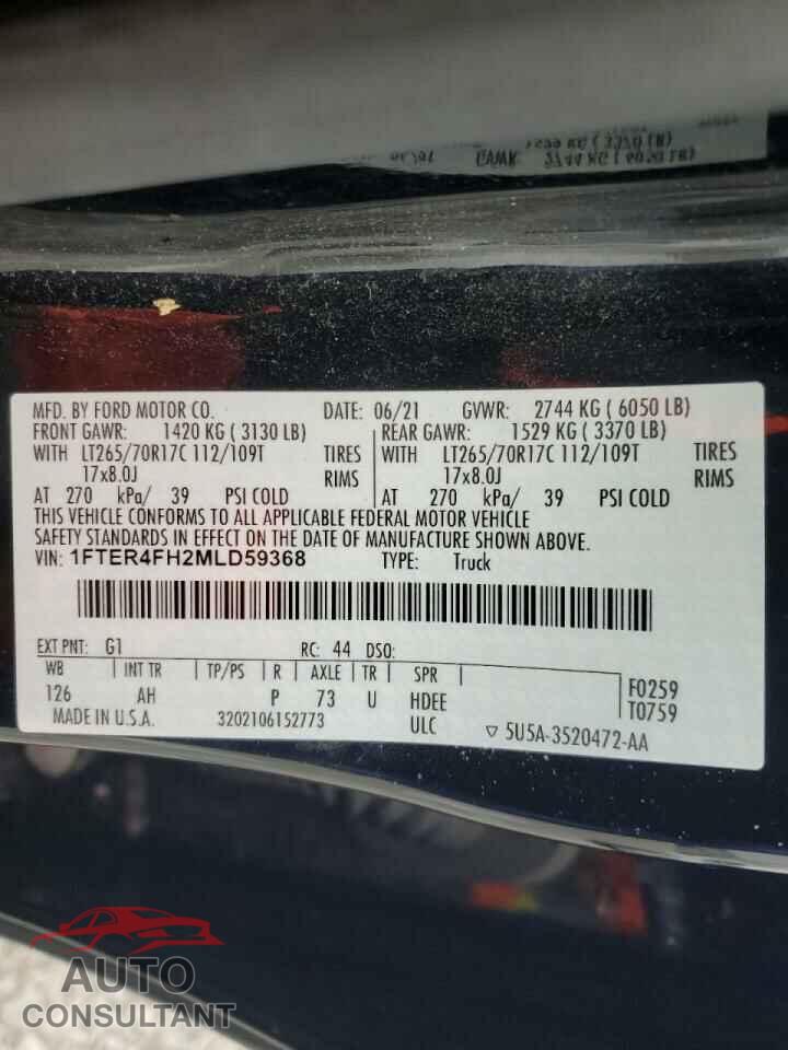 FORD RANGER 2021 - 1FTER4FH2MLD59368