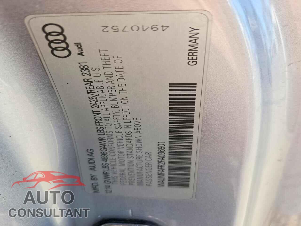 AUDI A5 2015 - WAUMFAFR2FA036901