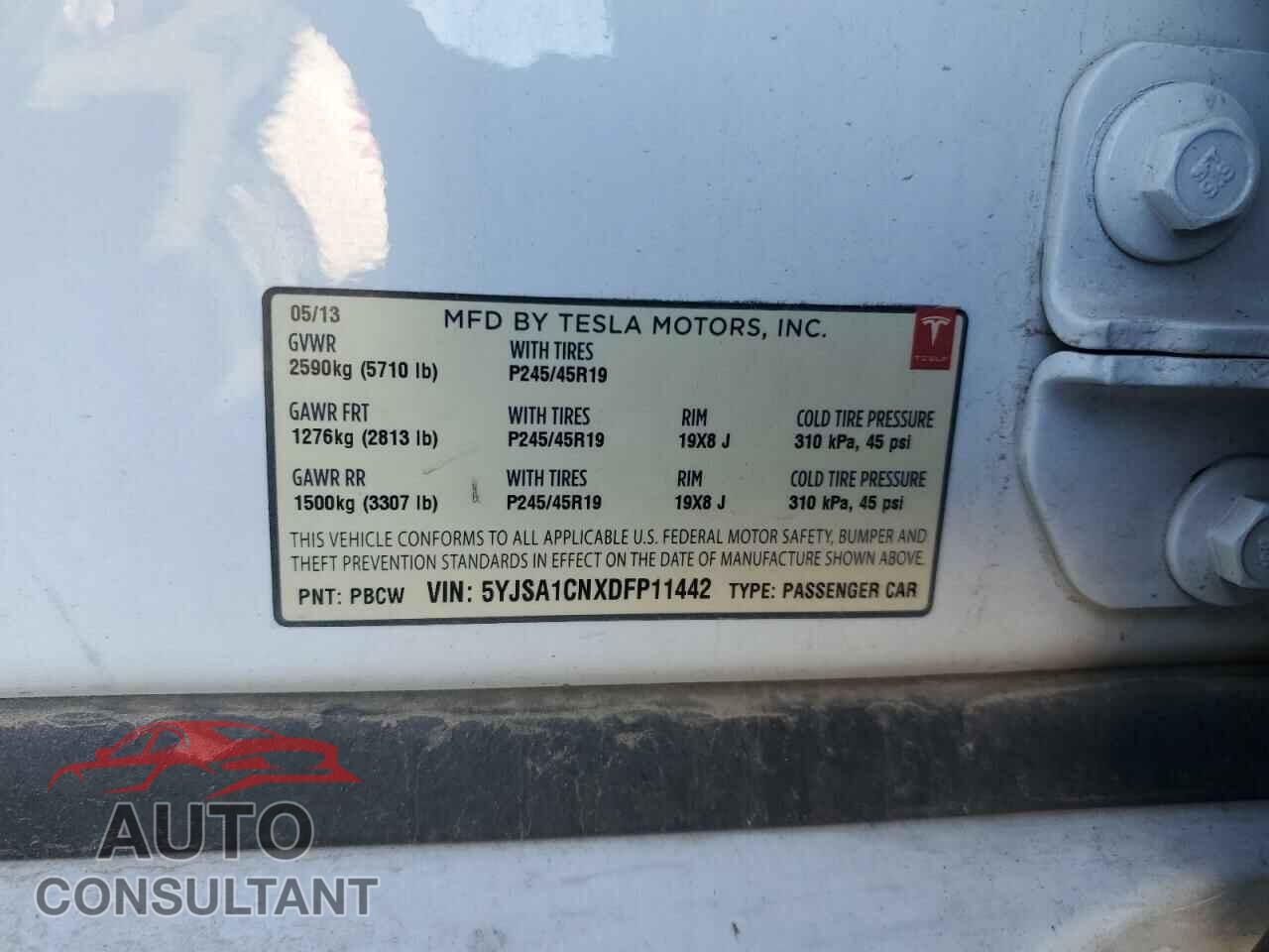 TESLA MODEL S 2013 - 5YJSA1CNXDFP11442