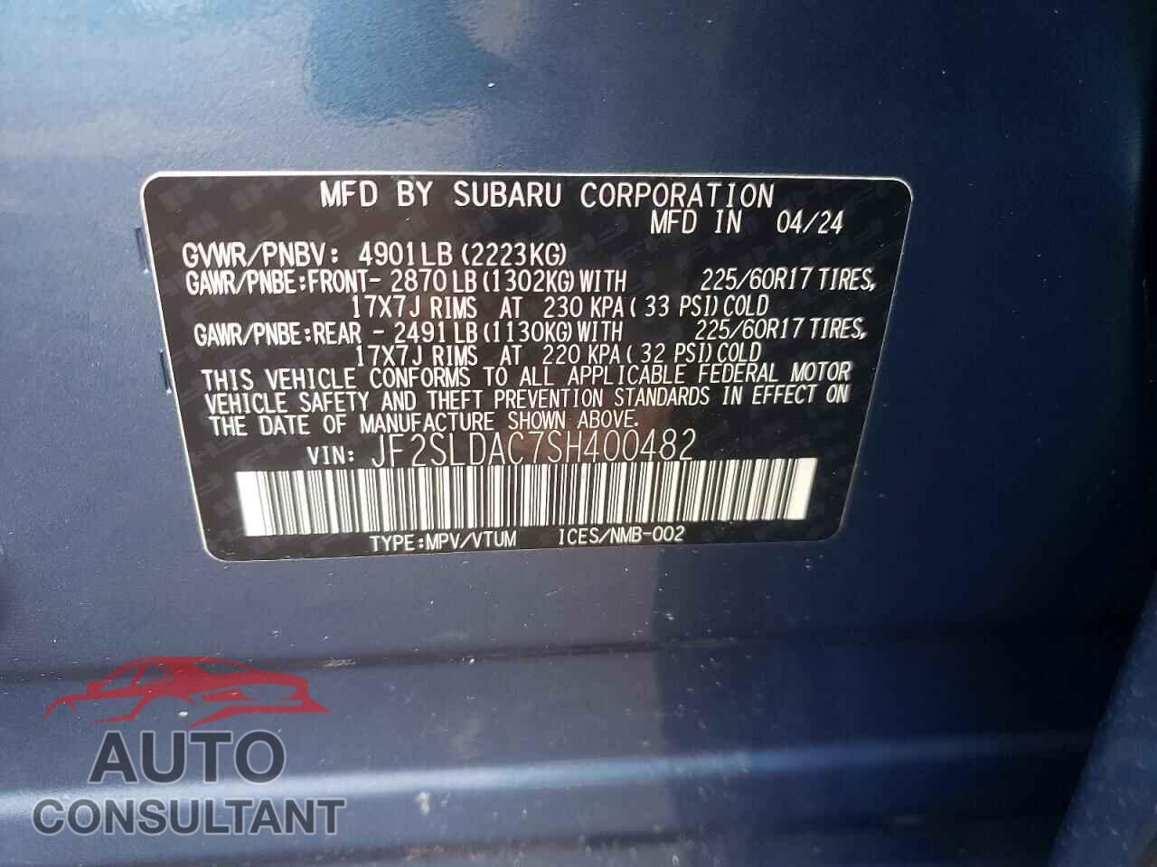 SUBARU FORESTER 2025 - JF2SLDAC7SH400482