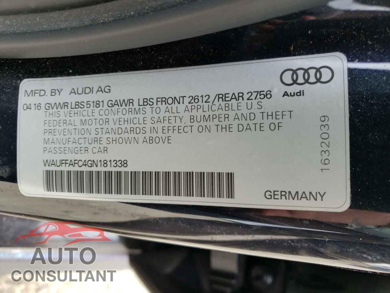 AUDI A6 2016 - WAUFFAFC4GN181338