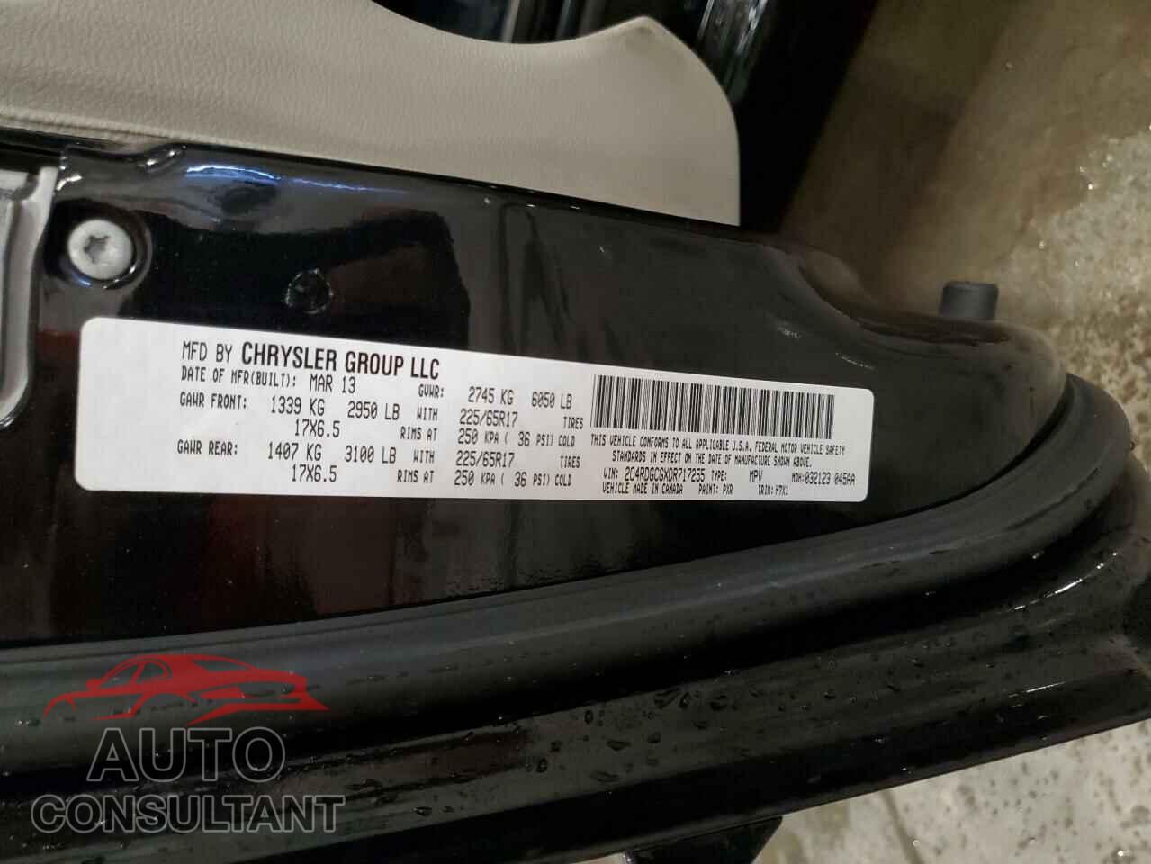 DODGE CARAVAN 2013 - 2C4RDGCGXDR717255