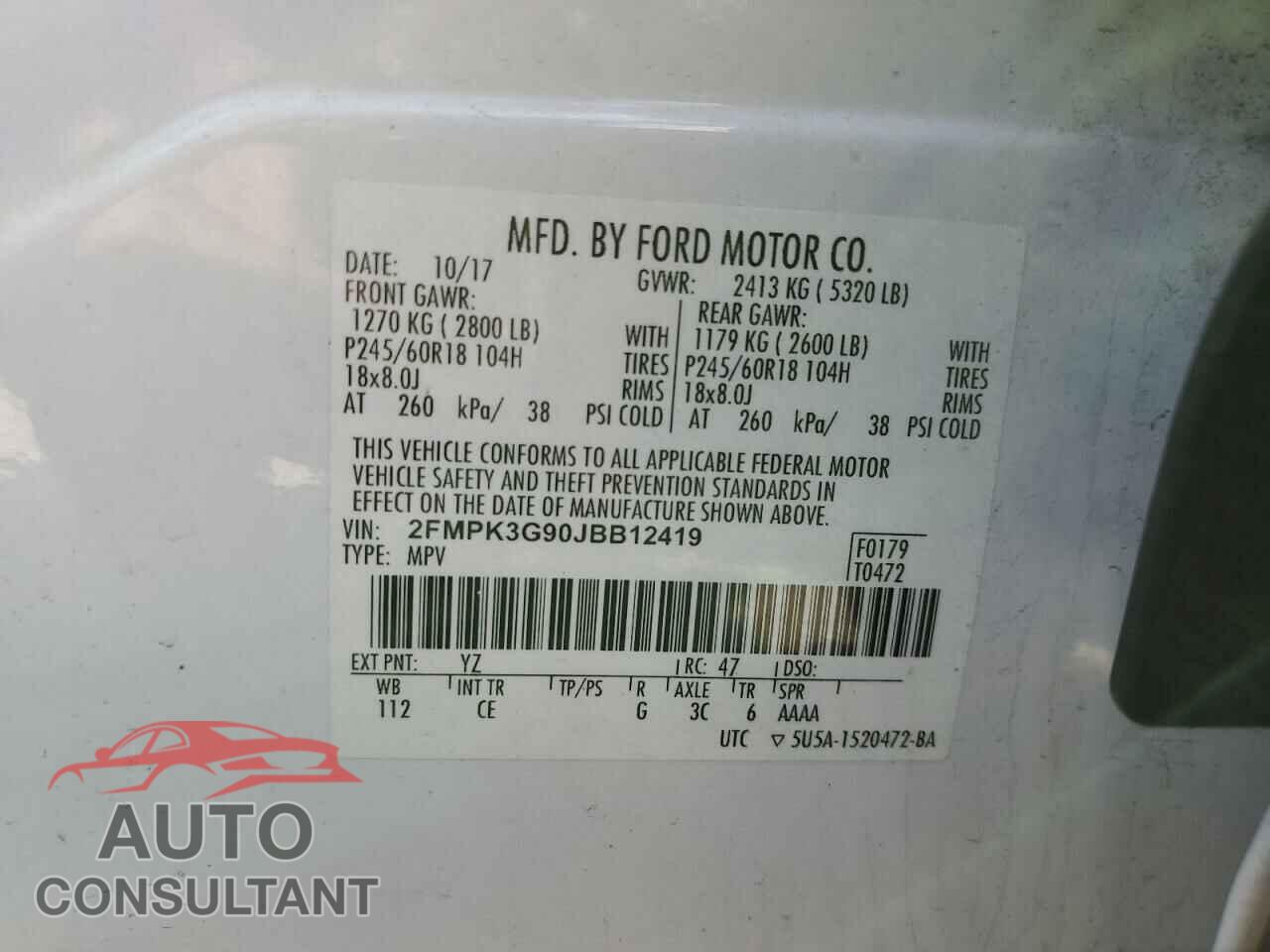 FORD EDGE 2018 - 2FMPK3G90JBB12419