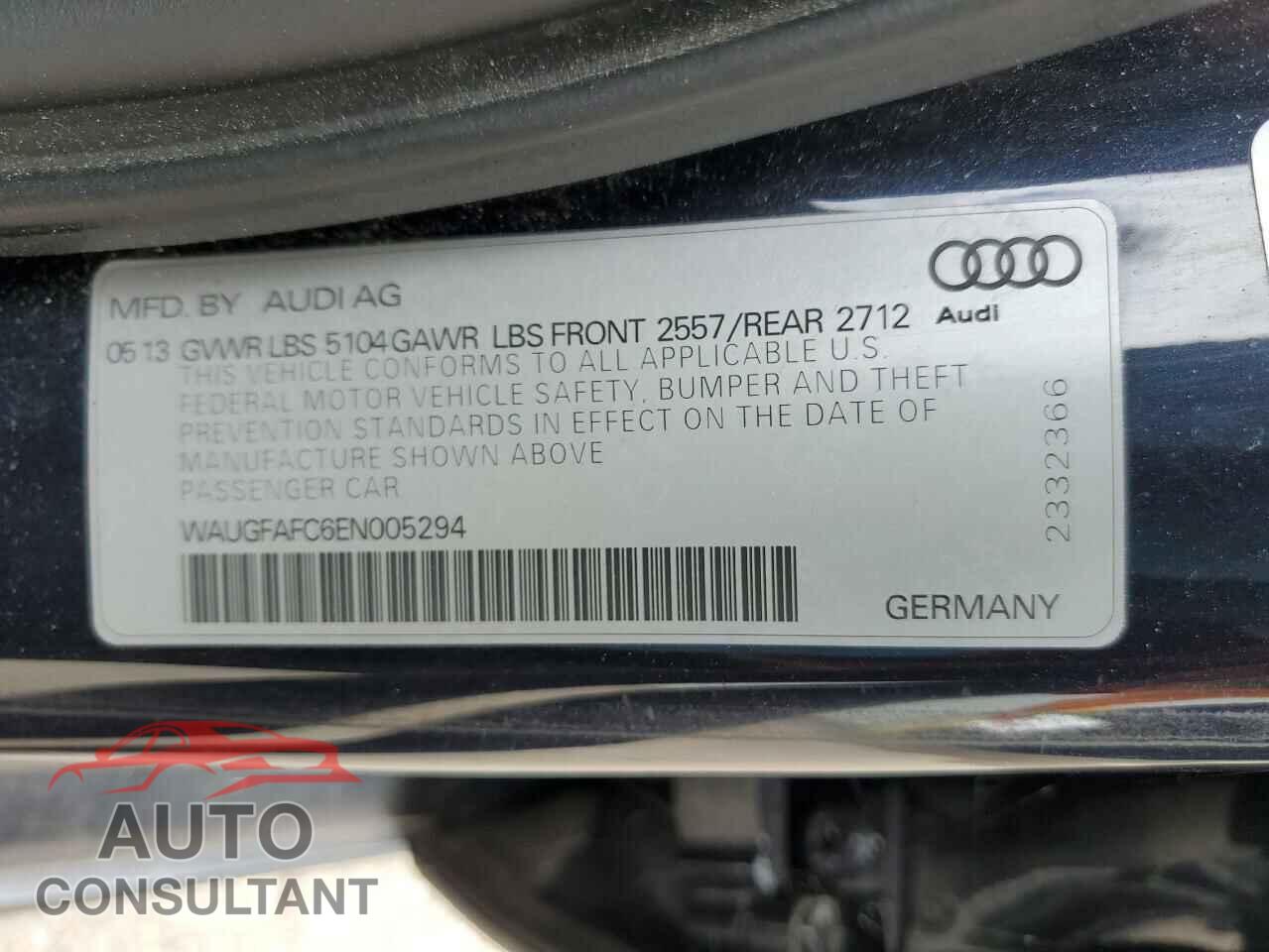 AUDI A6 2014 - WAUGFAFC6EN005294