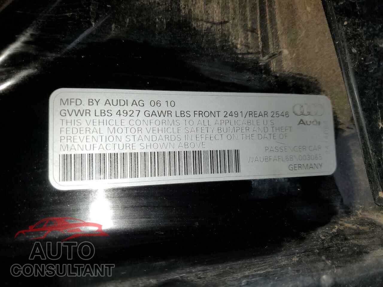 AUDI A4 2011 - WAUBFAFL6BN003065