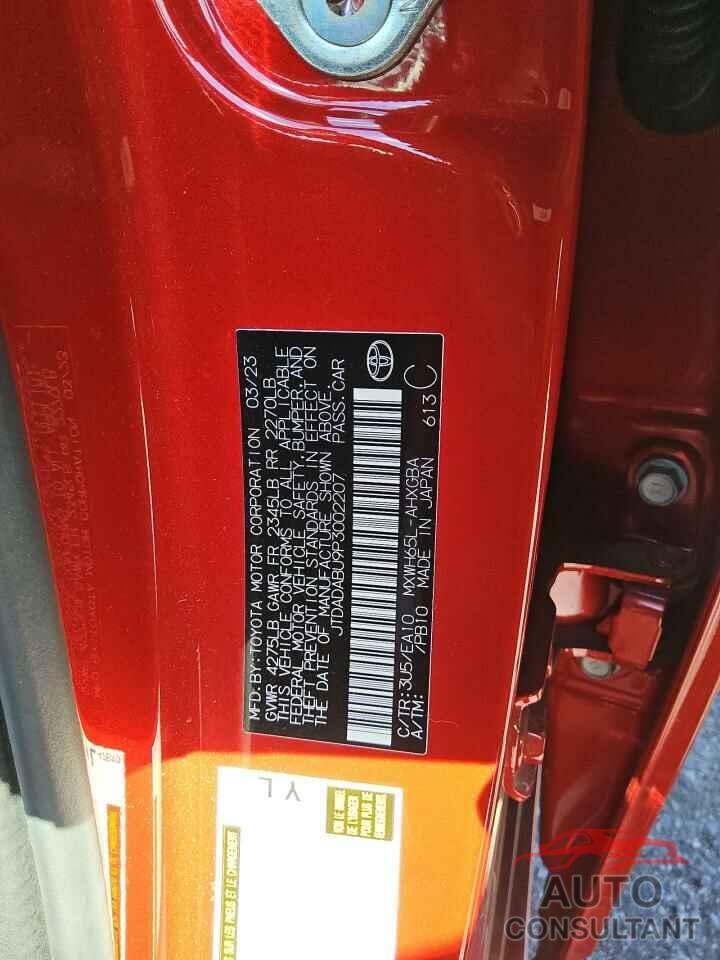 TOYOTA PRIUS 2023 - JTDADABU9P3002207