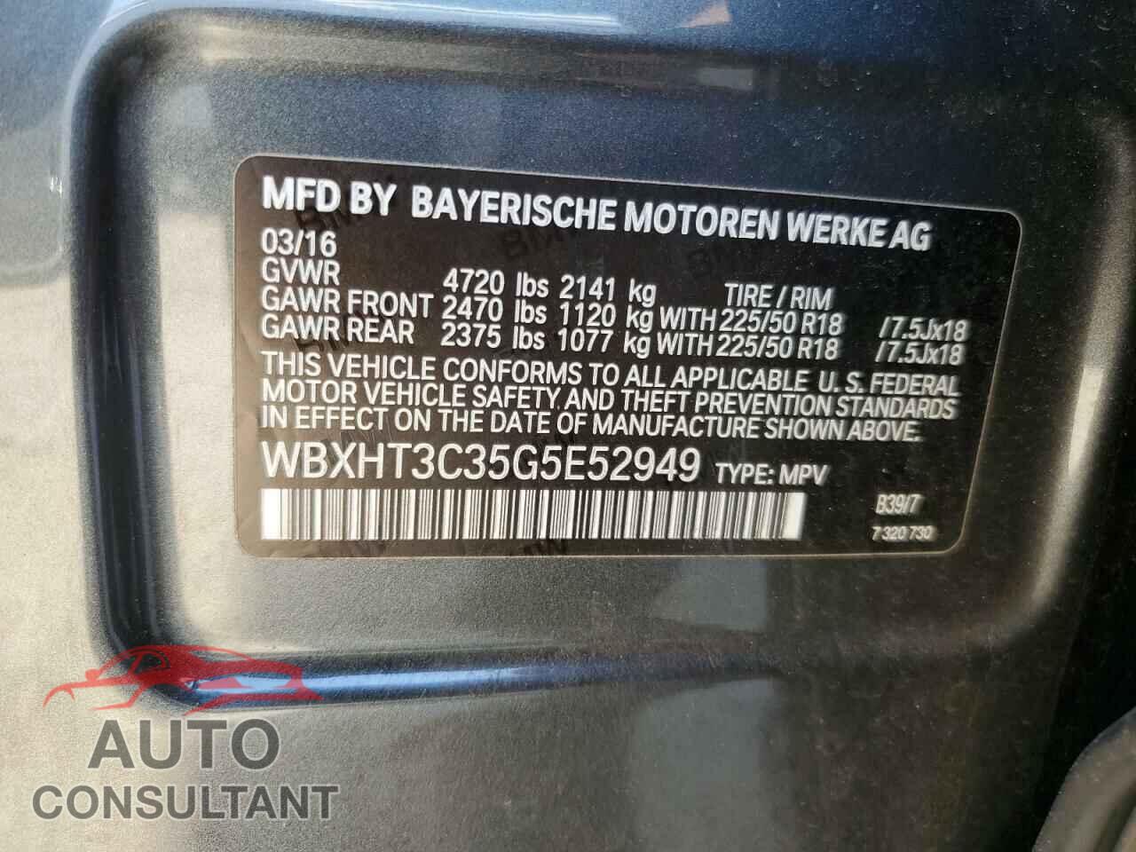 BMW X1 2016 - WBXHT3C35G5E52949