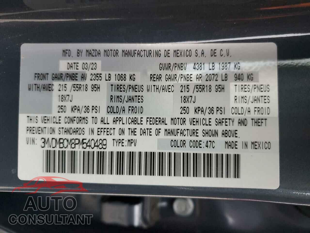 MAZDA CX30 2023 - 3MVDMBCM8PM540489