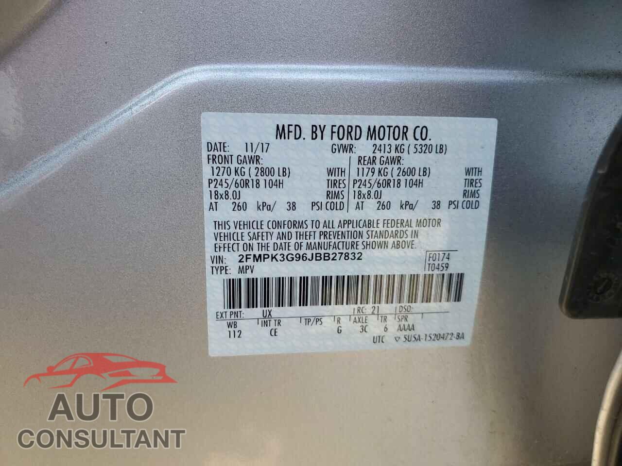 FORD EDGE 2018 - 2FMPK3G96JBB27832
