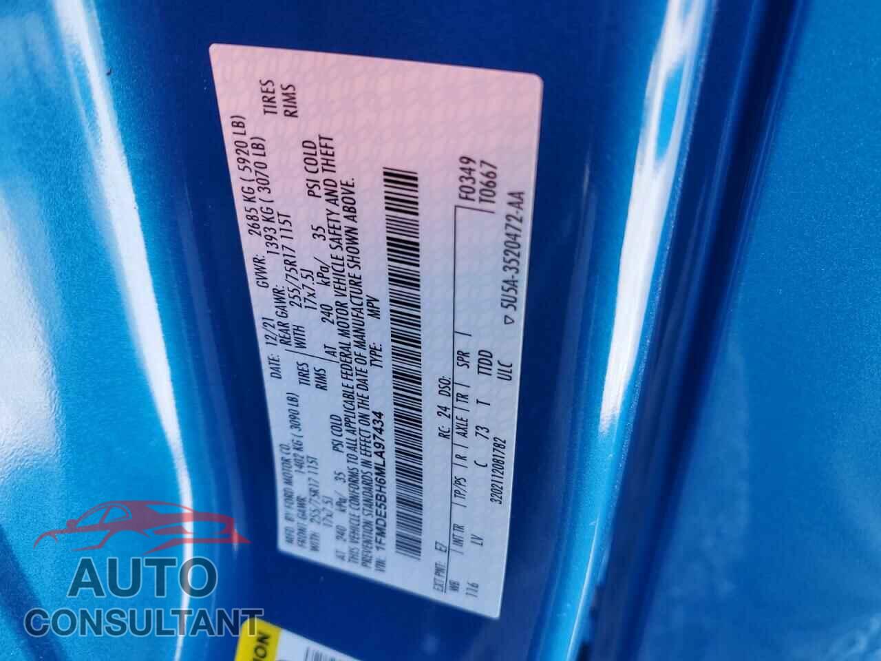 FORD BRONCO 2021 - 1FMDE5BH6MLA97434