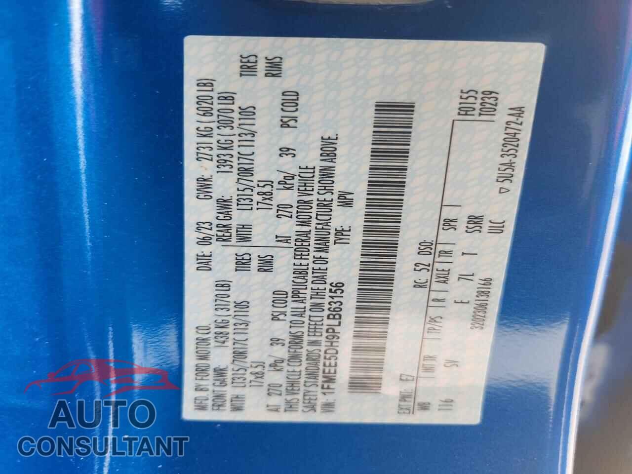 FORD BRONCO 2023 - 1FMEE5DH9PLB63156