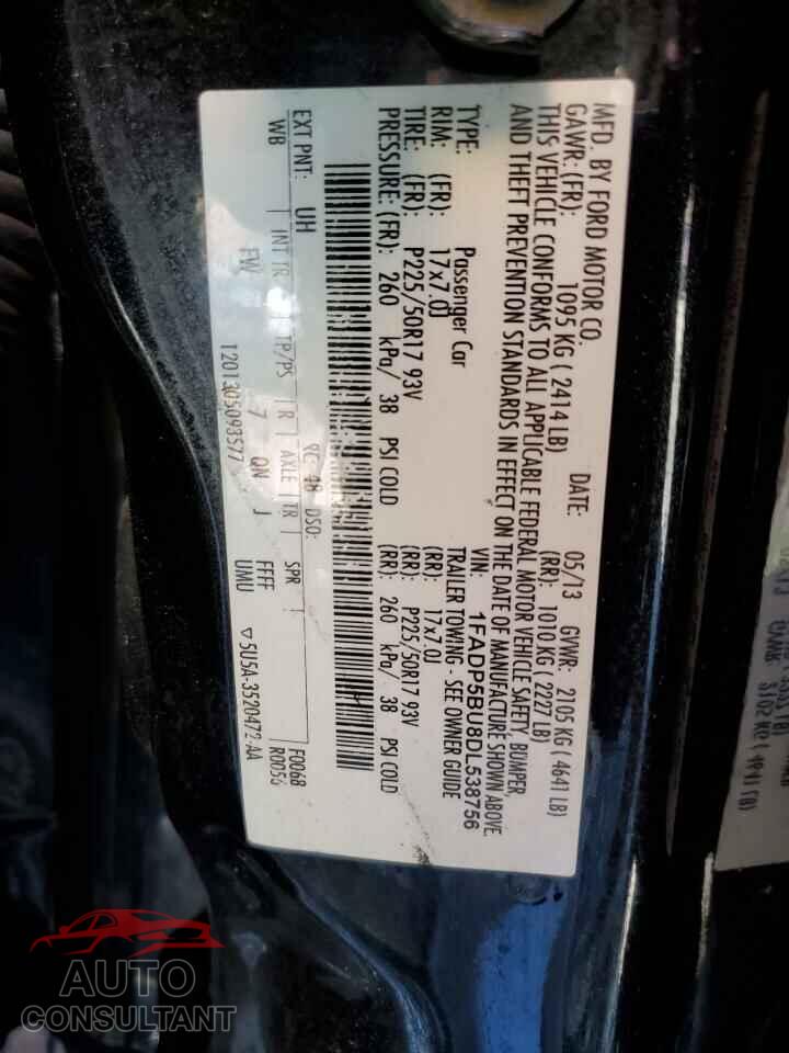 FORD CMAX 2013 - 1FADP5BU8DL538756